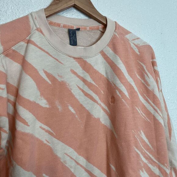 SWEATY Betty Essentials Orange Pink Striped Pullover Sweatshirt Women's Size Med - Picture 3 of 6